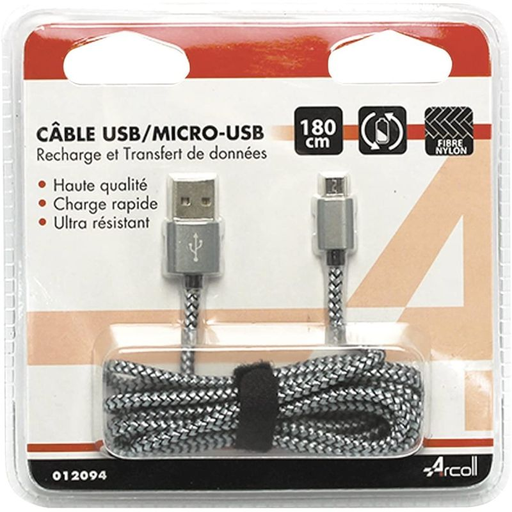 [3217770120945] ARCOLL Câble USB Micro 180cm