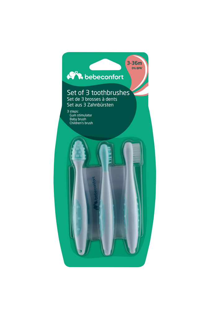 BEBE CONFORT Toothbrush 0 to 36 months pack of 3 toothbrushes