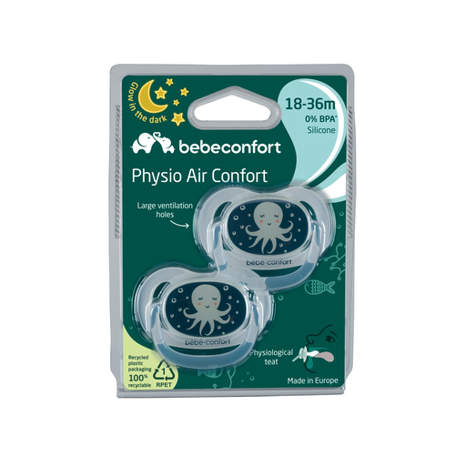 [3220660326945] BEBE CONFORT Chucha azul 18-36 meses Physio air, lote de 2 unidades