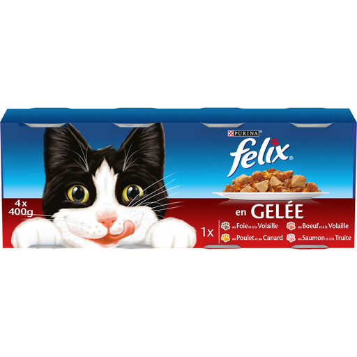 [3222270000888] PURINA FELIX Cat Wet Food Beef/Poultry/Fish 4 cans of 400 g