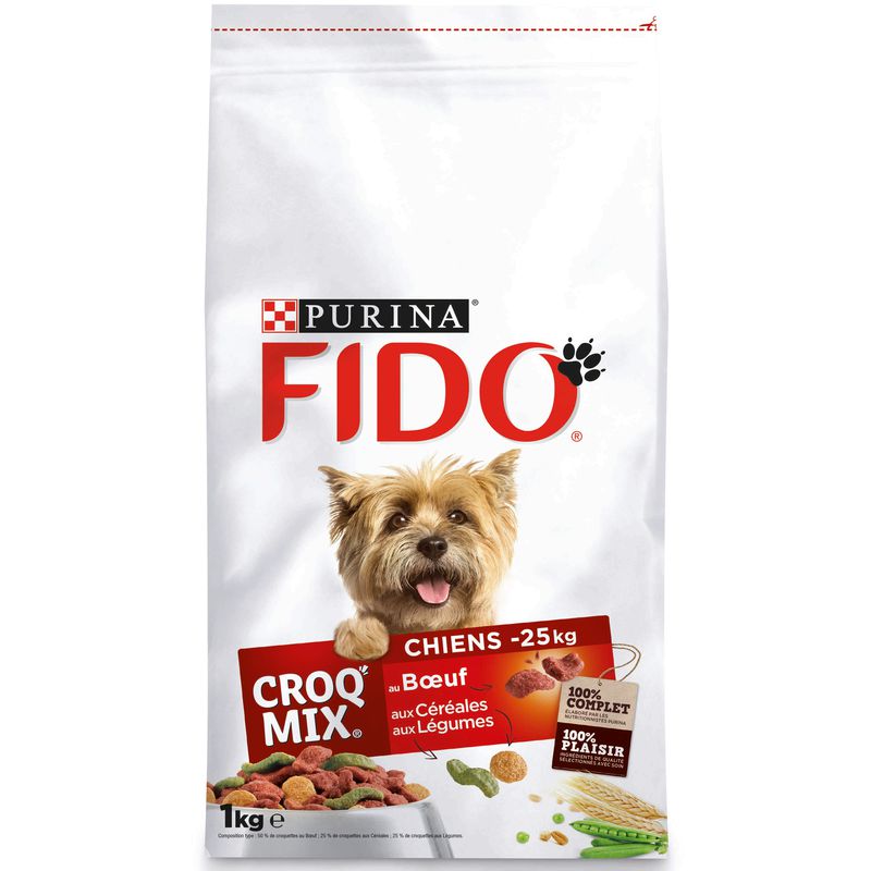 Fido Croquettes Pour Chien -25Kg Boeuf Légumes : Le Sac De 1 Kg