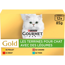 GOURMET Gold Terrina de Carnes, Pescados y Verduras para Gatos 12 x 85 g