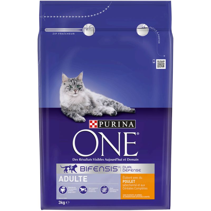 Purina One Croquettes Pour Chat Adulte Poulet : Le Sac De 3 Kg
