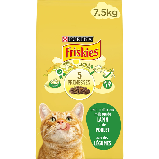 [3222270550499] FRISKIES Adult Cat Dry Food Rabbit Chicken Vegetables 7,5 kg