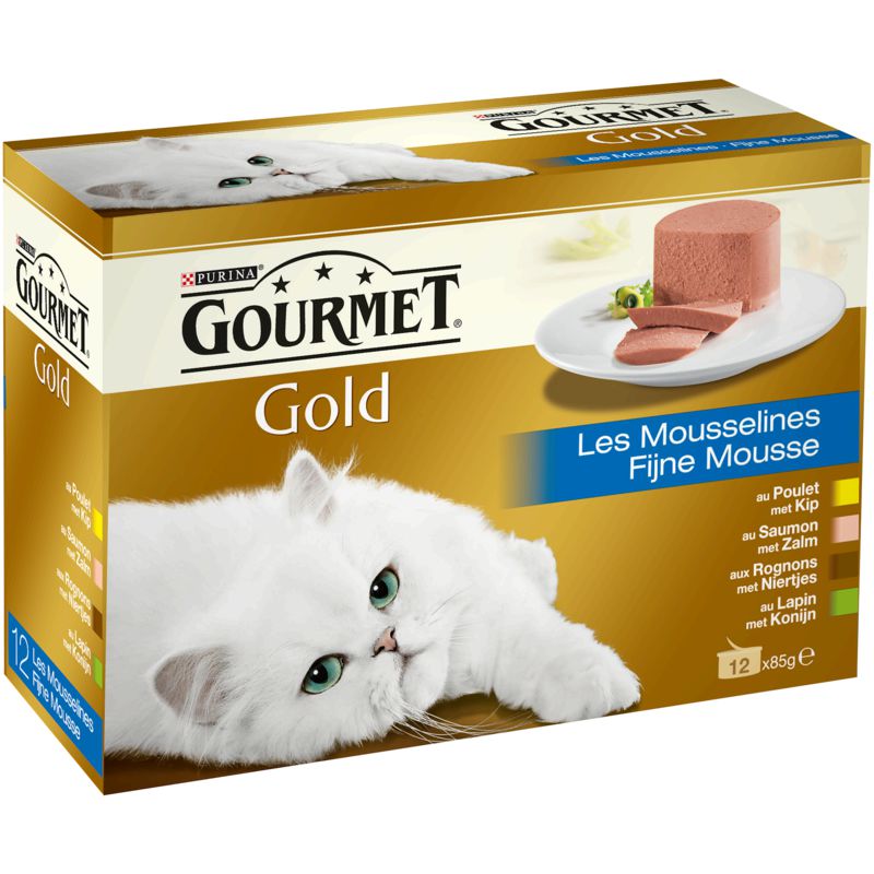 Gourmet Pâtée Pour Chats Gold Les Mousselines : 12 Boites De 85 G