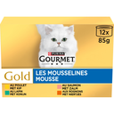 GOURMET Gold Cat Food Mousselines chicken, salmon, kidney, rabbit 12 x 85 g