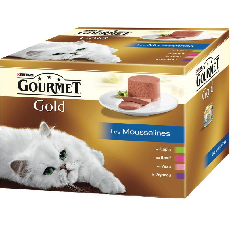 Gourmet Pâtée Pour Chats Gold Les Mousselines : 24 Boites De 85 G