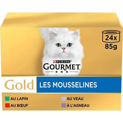 [3222270889759] GOURMET Gold Les Mousselines Paté Mousse para Gato 24 x 85 g