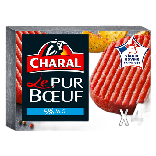 [3227061001112] CHARAL Steaks hachés pur bœuf 5% MG 400g