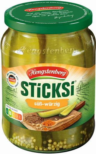 [0000040081496] HENGSTENBERG Pepinillos Sticksi Süß-Würzig 670g