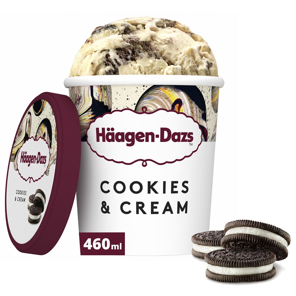 HAAGEN-DAZS Helado de vainilla cookies y crema 386 g