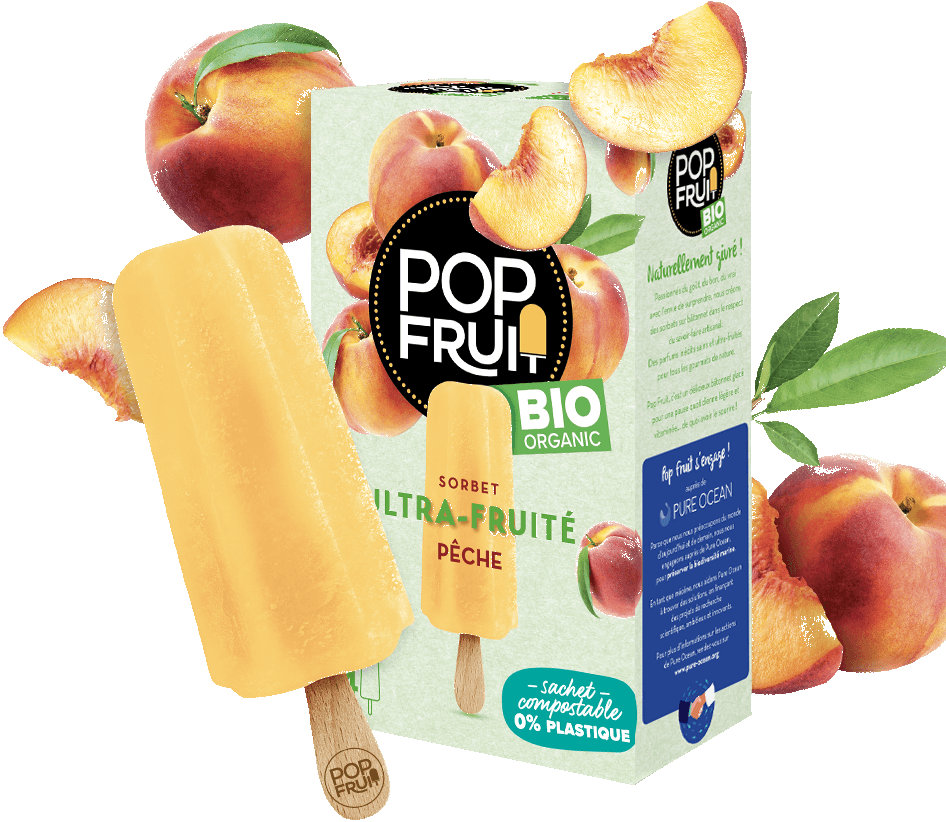 POP FRUIT Sorvete de Pêssego Bio 4 x 70 g