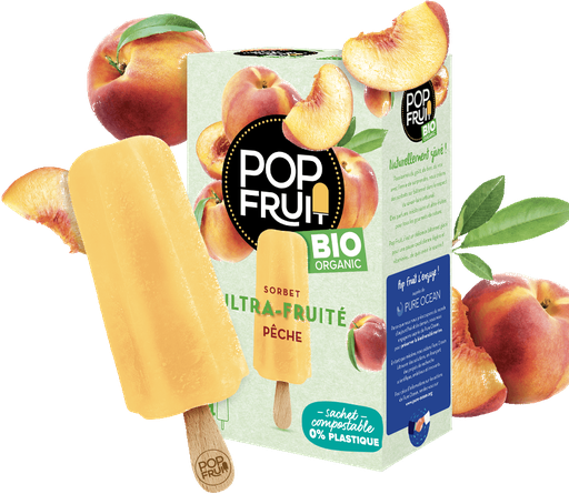 [3760124194319] POP FRUIT Sorvete de Pêssego Bio 4 x 70 g