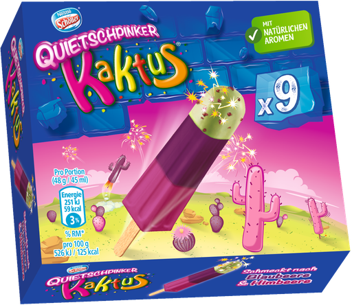 [4008211000334] NESTLE Schöller Pinker Kaktus Ice lolly 9 x 45 ml