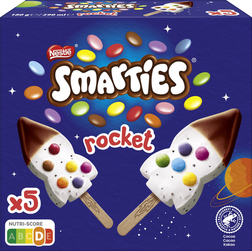 [4008211006459] NESTLE Smarties Rocket Glaces en bâtonnet 5 x 58 ml