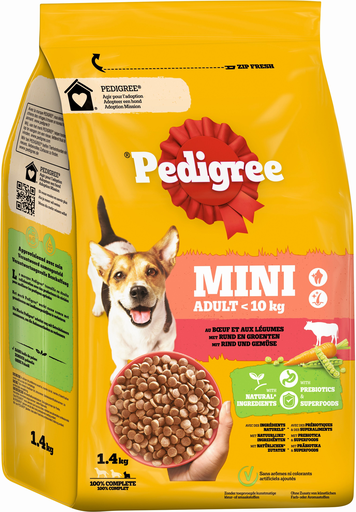 [4008429163647] PEDIGREE Mini Croquettes au boeuf et aux légumes 1,4 kg