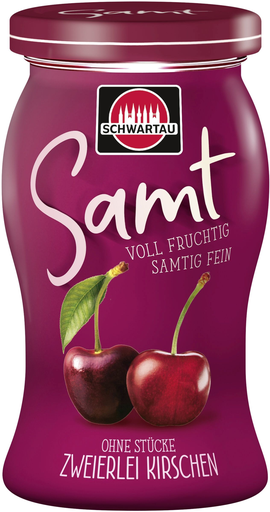 [4011800177010] SCHWARTAU SAMT Zweierlei Kirschen Jam 270 g