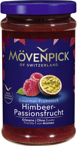 [4011800220020] SCHWARTAU MÖVENPICK Raspberry-Passion Fruit Jam 250 g
