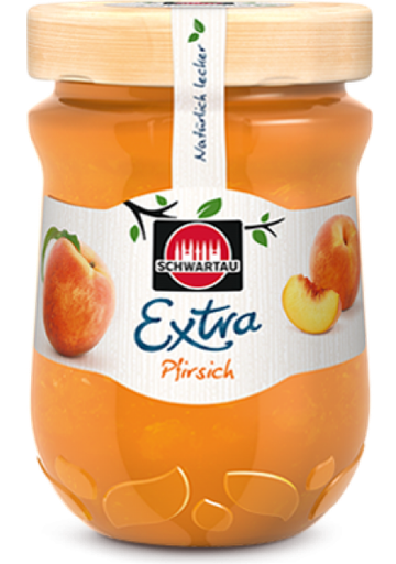[4011800801212] SCHWARTAU EXTRA Peach Jam 340 g
