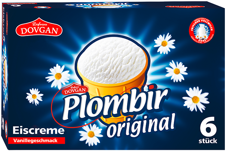 PLOMBIR EISCREME Helado sabor vainilla en vaso de barquillo 6 x 120 ml