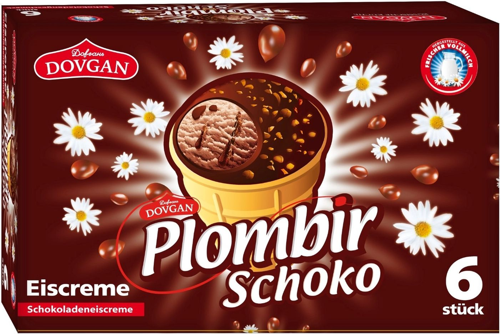 PLOMBIR EISCREME Helado de Chocolate 6 x 120 ml