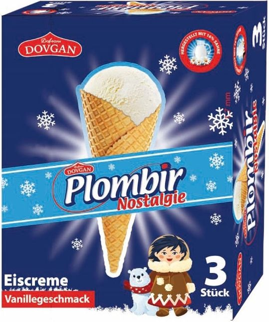 PLOMBIR Glace Nostalgie Sahneeis 3 x 120 ml