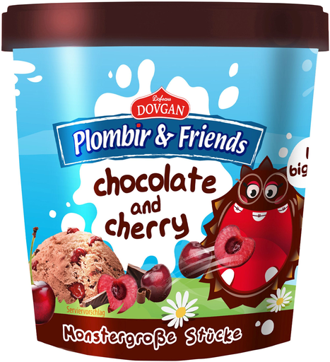 [4032549027473] PLOMBIR & Friends Chocolate & Cherry Ice Cream 400 ml