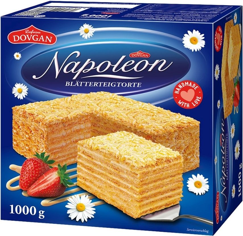 DOVGAN Napoleon Puff pastry cake with cream 1000 g