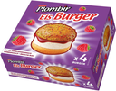 PLOMBIR Eiskreme Burger Vanilla and Raspberry 4 x 200 ml