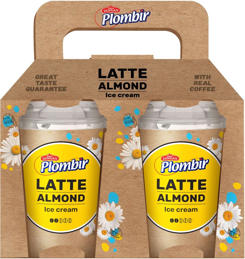 PLOMBIR Latte Glace en Pot 2 Pots 440 ml