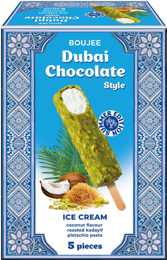 [4032549048669] BOUJEE DUBAI Chocolate Style Summer Edition Coconut 5 pieces 225 g