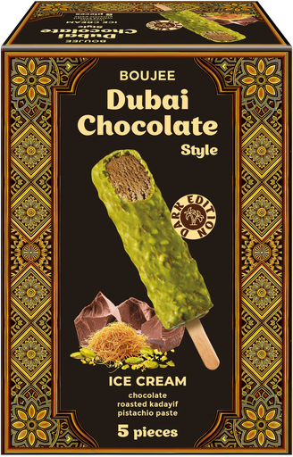 [4032549049826] BOUJEE DUBAI Chocolate Style Dark Edition Ice Cream 5 x 40 g