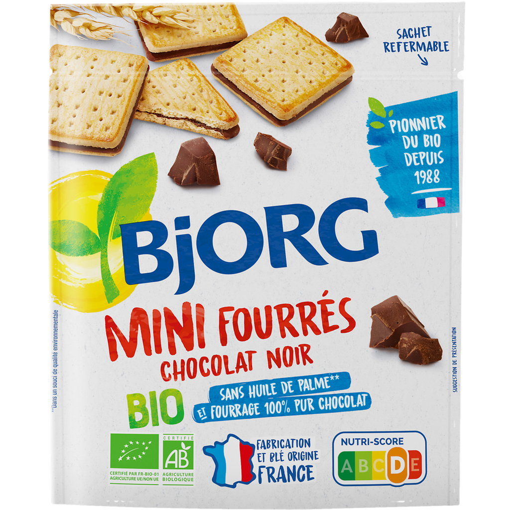 BJORG Mini dark chocolate filled biscuits 180 g