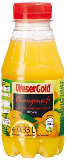 [4100060033430] WESERGOLD Jus d'orange 330 ml