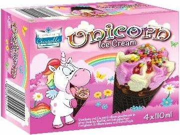 [4260139025596] CRISTALLO Conos de helado Unicorn de vainilla y fresa 4 x 110 ml