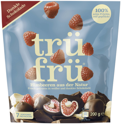 [5000159600903] TRU FRU Raspberry Covered in White and Dark Chocolate 200 g