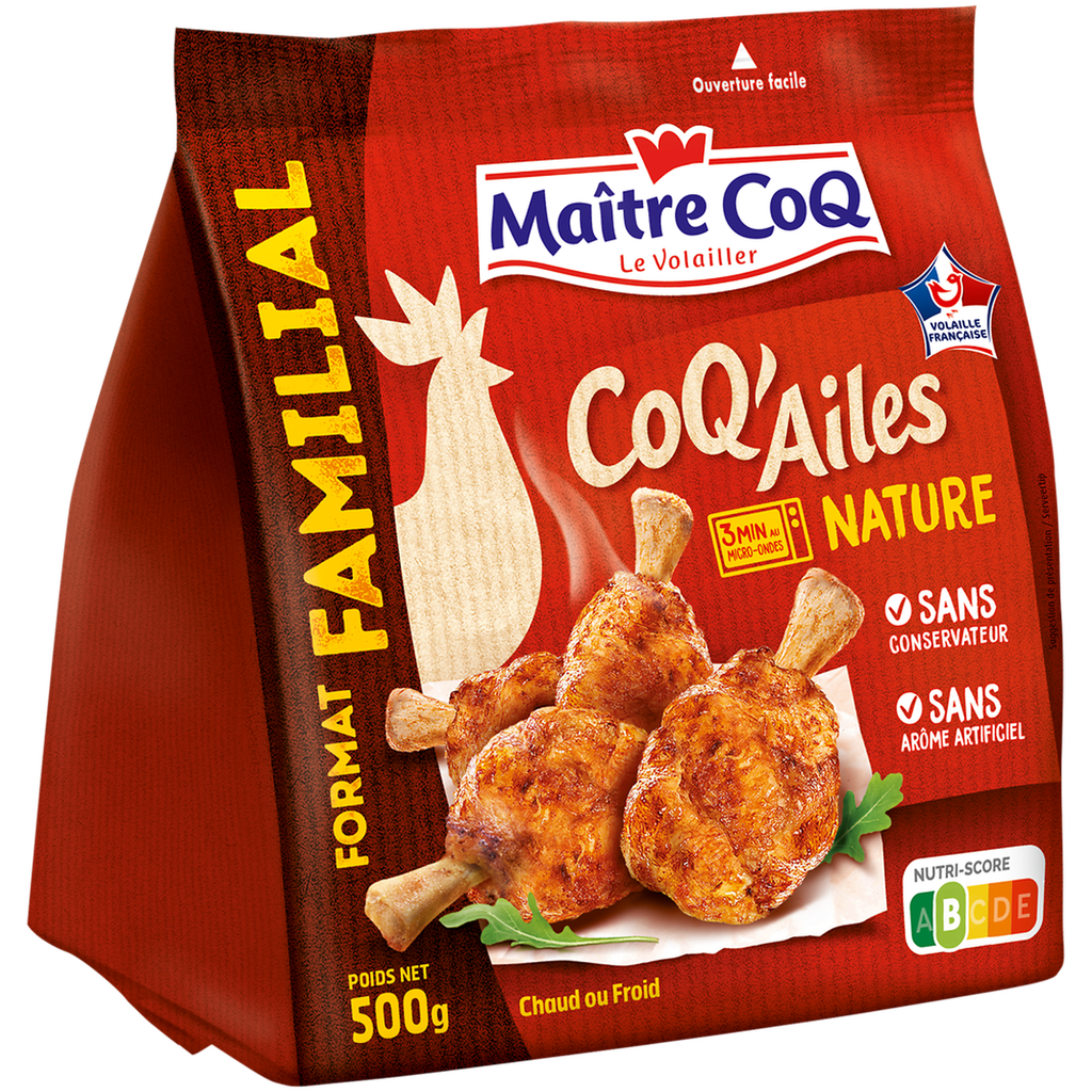 MAITRE COQ Coq'Ailes Asas de frango marinadas e assadas natural 500 g