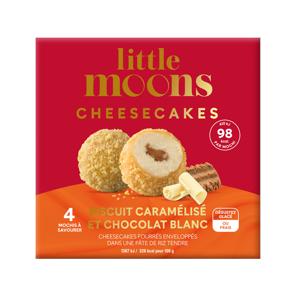 LITTLE MOONS Mochi Cheesecake Bolachas Caramelo & Chocolate Branco 120 g