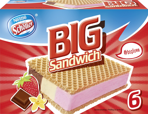 [7613035844773] NESTLE Schöller Big Sandwich Helado 6 x 140 ml