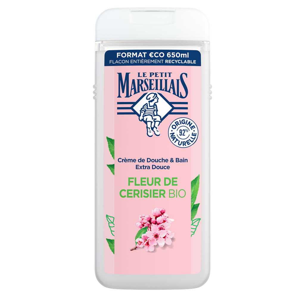 [3574661700755] Le Petit Marseillais Crème De Douche Extra Douce Fleur De Cerisier Bio 650Ml