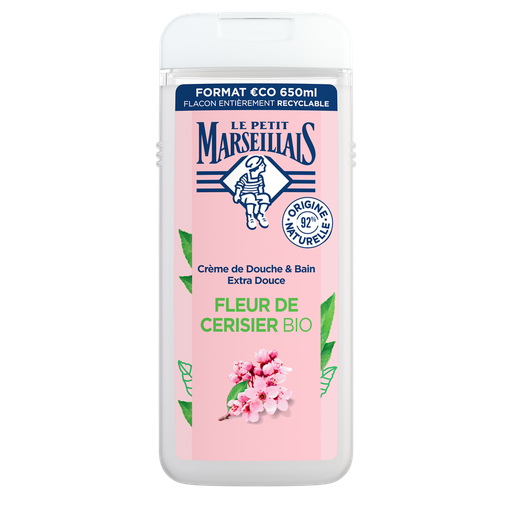 [3574661700755] LE PETIT MARSEILLAIS Gel de ducha textura crema extra suave flor de cerezo bio 650 ml
