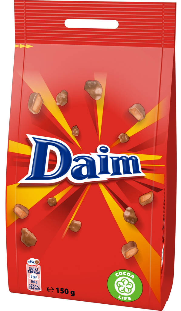 DAIM Bonbons au caramel enrobés de chocolat au lait 150 g