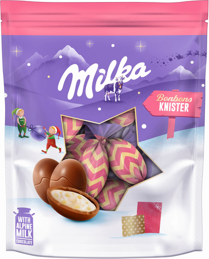 [7622210585981] MILKA Christmas Milk Chocolate Candies with Popping Candy 86 g