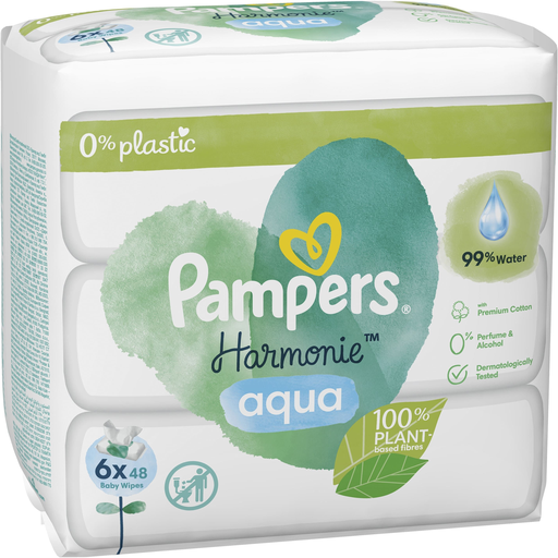 [8006540556184] PAMPERS Lingettes Aqua 6X48Pcs
