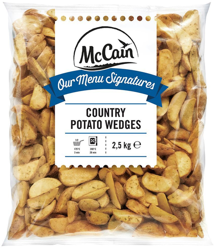 [8710438111132] MCCAIN Our Menu Signatures Country Potato Wedges Gomos de batata 2500 g