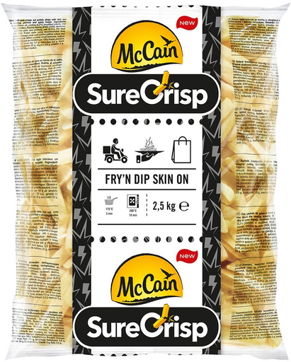 [8710438116618] MCCAIN Surecrisp Fry'N Dip Skin On Batatas com pele 2500 g