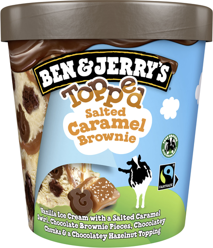 [8711327370753] LANGNESE Ben&Jerry's Topped Salted Caramel Brownie Crème glacée 403 g