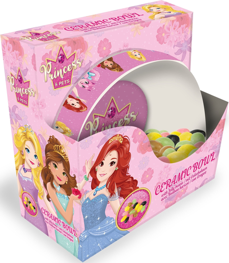 [8714786311329] BIP FRANCE Ceramic bowl with jelly beans and surprises Princess and Pets 80 g