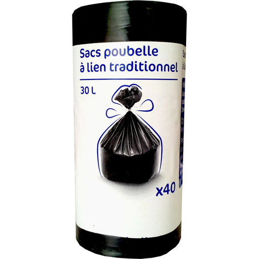 [3232766524033] CARREFOUR Drawstring Bin Liners 30 L 40 bags
