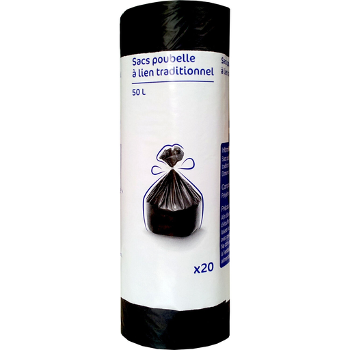 [3232766524040] CARREFOUR Drawstring Bin Bags 50 L 20 bags